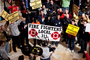 Firefighters March at the Captiol. Right Click to Download Picture.