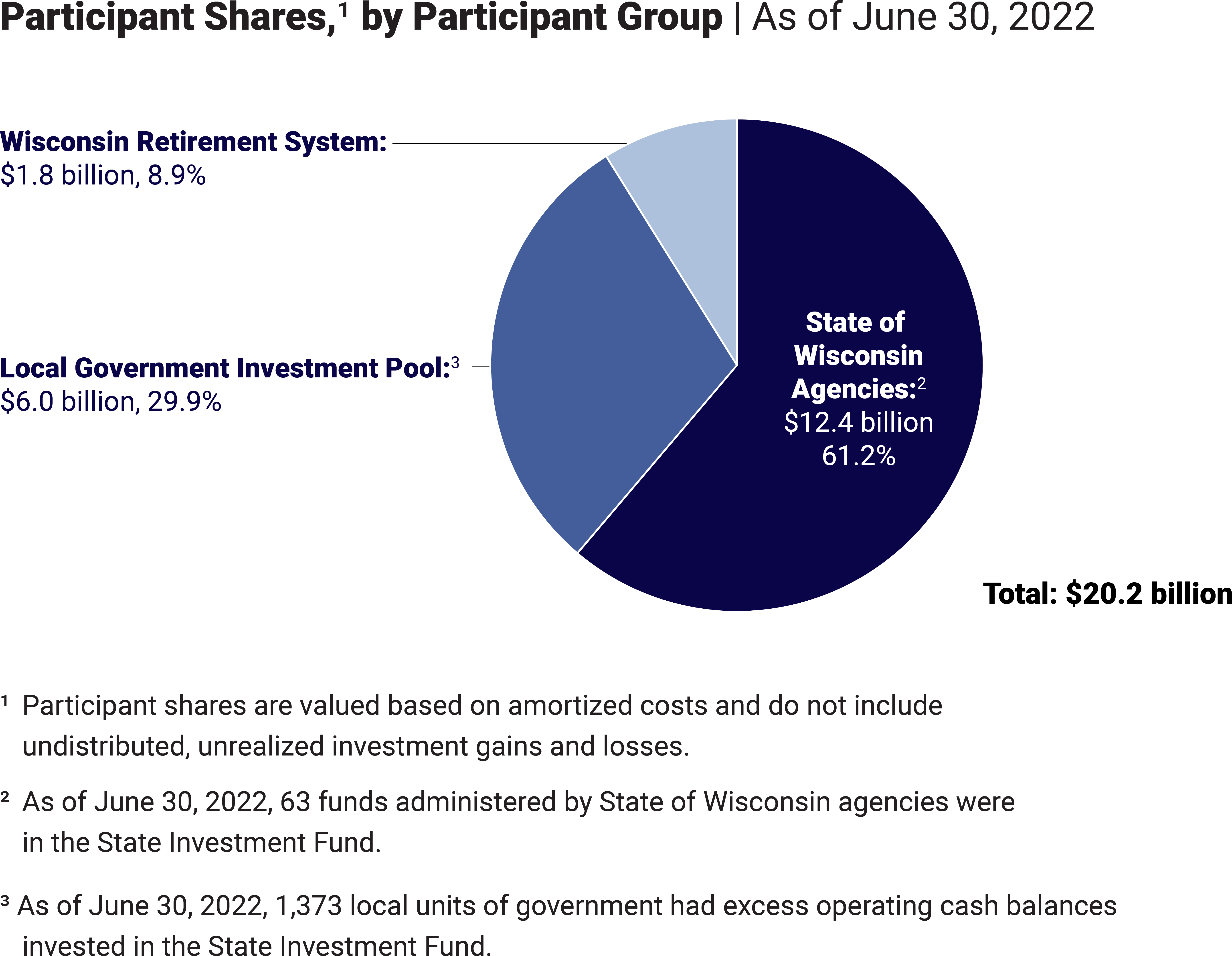 Pie Chart showing the Participant Shares by Participant Group