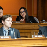Representative Cruz at an Education Committee meeting