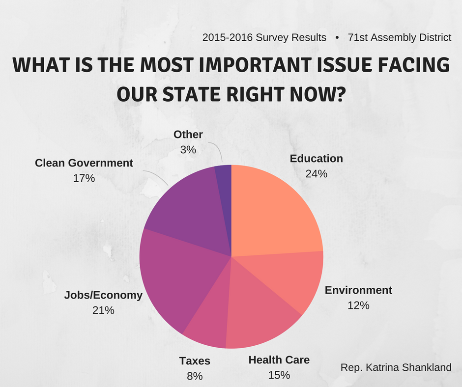 What is the most important issue facing our state right now?