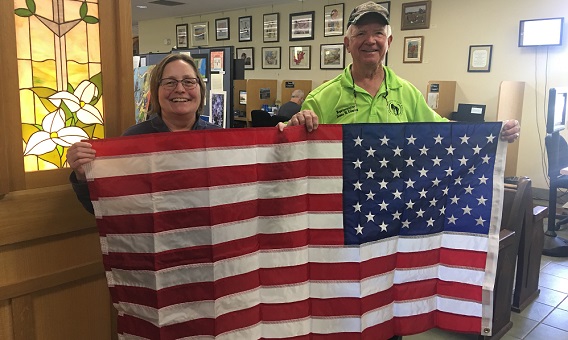 Western Taylor County Library flag delivery.jpg
