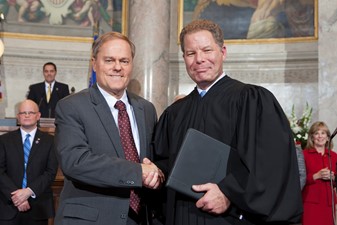 Posing with Justice Daniel Kelly