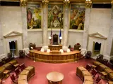 The Senate Chamber is pictured from above.