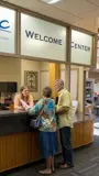 Photo of people at the entrance for the Aging and Disability Resource Center.