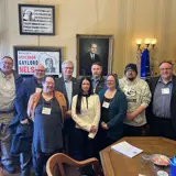 Senator Jeff Smith with librarians from Library Association in his office 