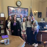 Sen. Smith with six women from the WI Dental Hygienists Association in his office. 