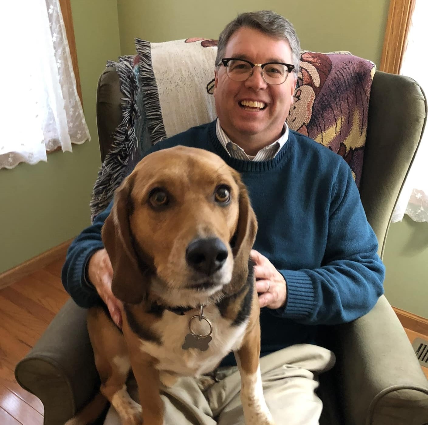 Senator Pfaff and his dog Pablo